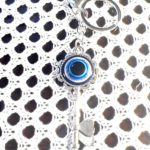 Evil Eye Key Purse Charm Keychain - NEW - Picture 2 of 5
